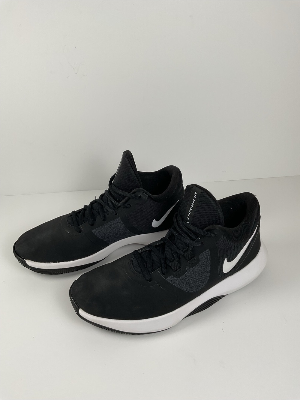 Nike Air Precision II AQ3521-001 Men’s 7.5 Black White Basketball Shoes